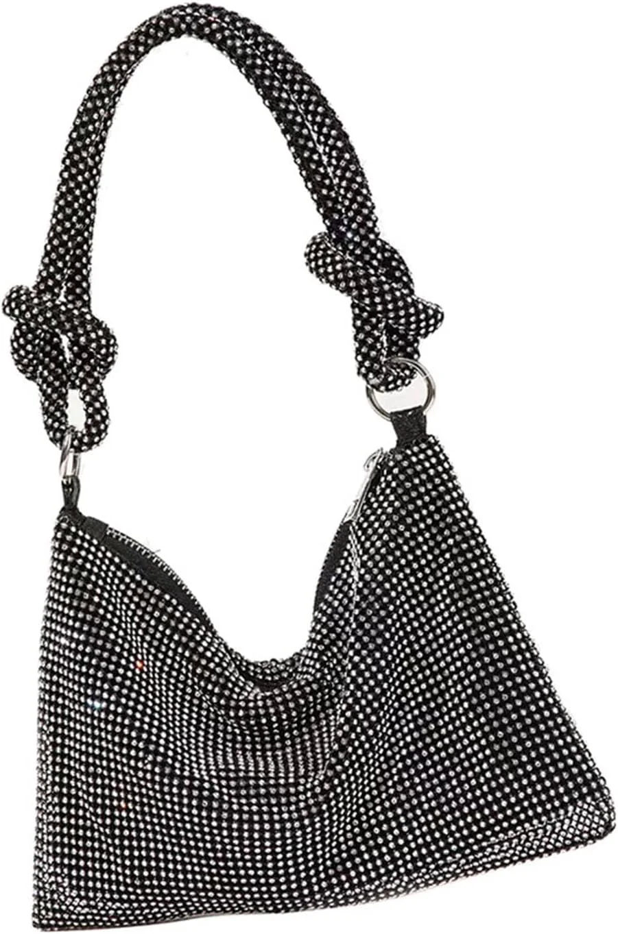 کیف دستی مجلسی زنانه، کیف کلاچ عروسی با طراحی درخشان و شیک و مد روز برای مهمانی های عروسی (مشکی)