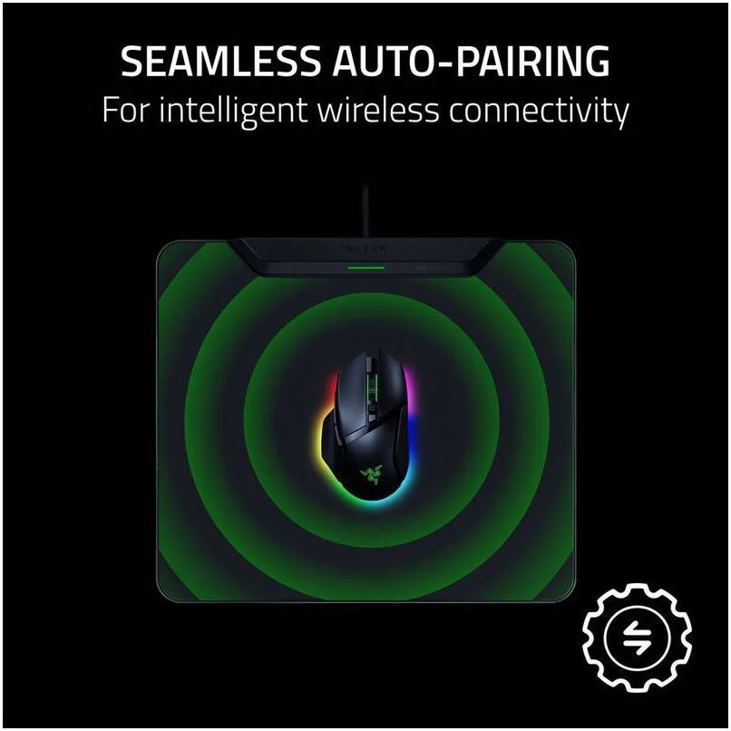 پد ماوس شارژ بی‌سیم Razer HyperFlux V2، نرخ نمونه‌برداری 1000 هرتز، نشانگر LED، سطح میکرو بافت، ضخامت 5 میلی‌متر، نوع پد سخت، پایه‌های لاستیکی ضد لغزش، مشکی | RZ81-04930100-B3M1