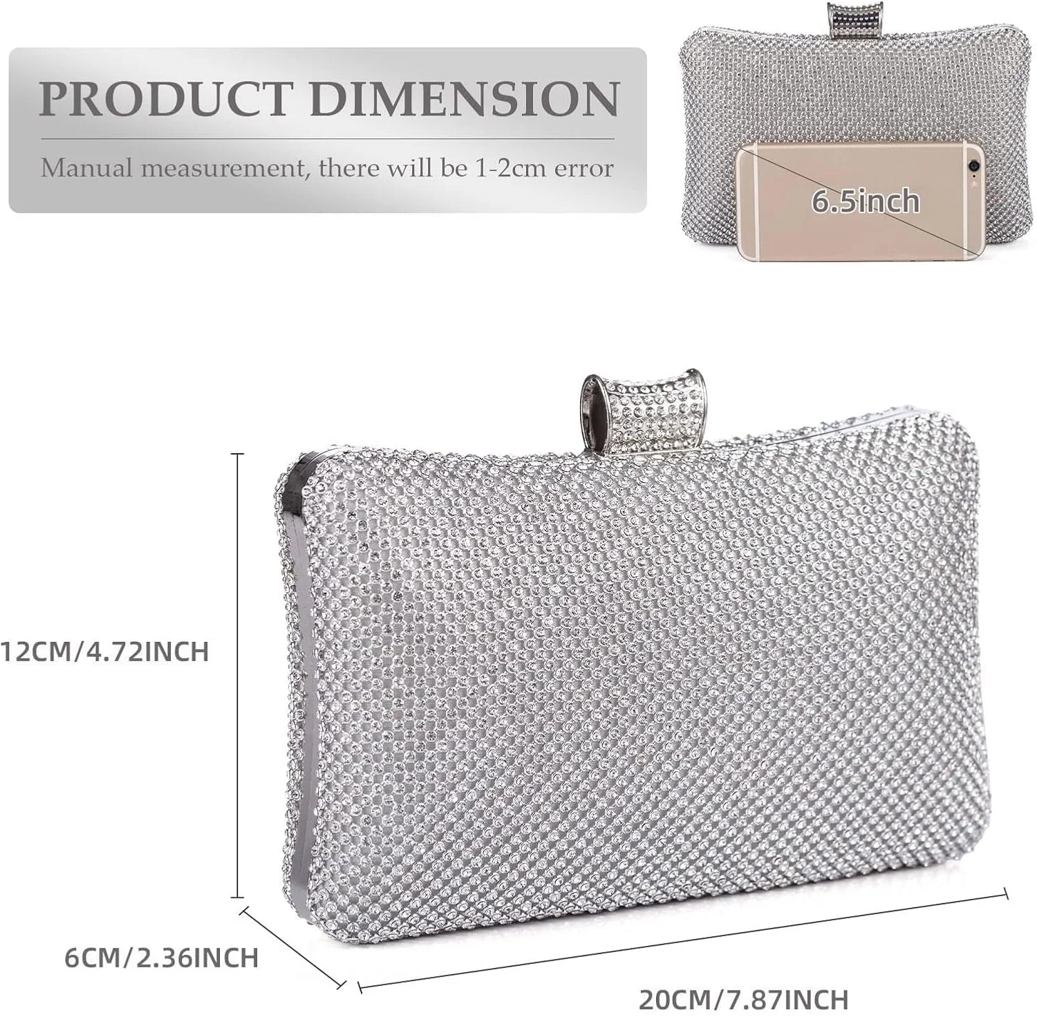 کیف دستی مجلسی زنانه نگین دار کریستالی