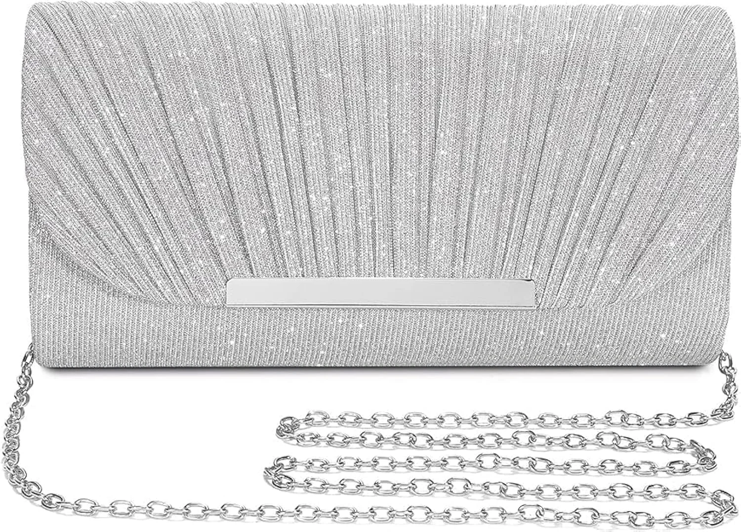 کیف دستی مجلسی زنانه، کیف کوچک براق و درخشان با زنجیر جداشدنی مناسب لباس رسمی، عروسی، مهمانی