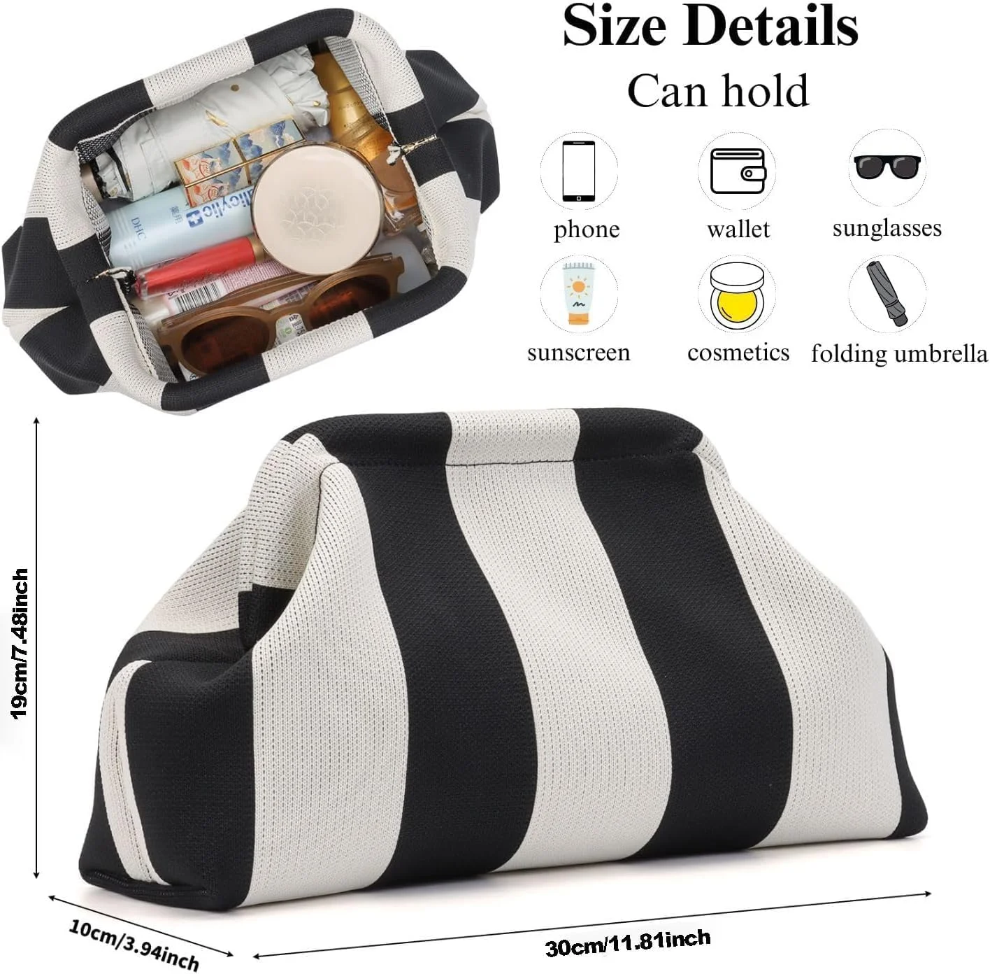 کیف کلاچ رنگی، کیف بافتنی قلاب بافی تابستانی، کلاچ ساحلی، کیف دستی قلاب بافی، کیف ابر چین دار برای مهمانی، کیف رنگی روزمره