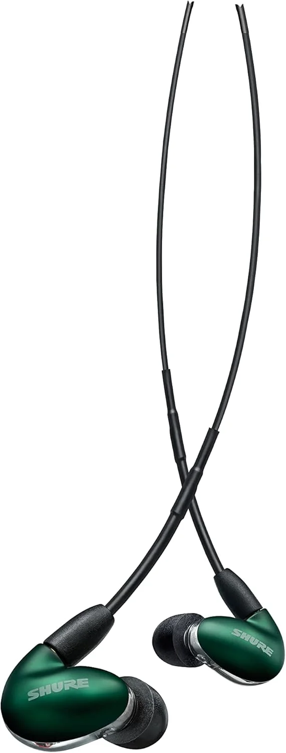 هدفون های داخل گوشی سیمی Shure SE846 Gen 2 با قابلیت حذف صداهای مزاحم، هدفون های ایمن داخل گوش، صدای حرفه ای سطح بالا، چهار درایور Hi-Def، فیلترهای صدای ارتقا یافته، کیفیت بادوام - یشمی