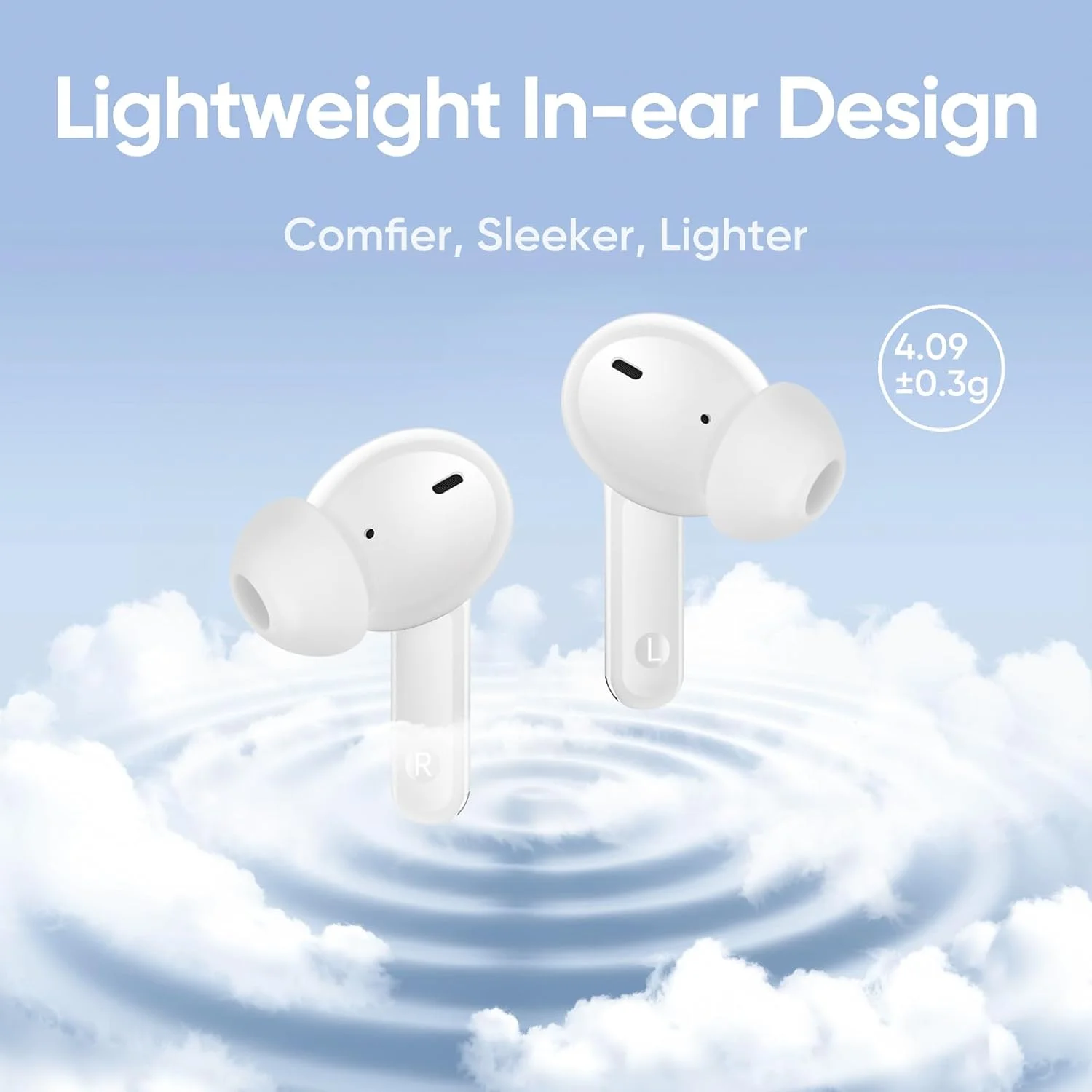 هدفون بی سیم واقعی Realme Buds T110، درایور باس دینامیک 10 میلی متری، هدفون حذف نویز AI ENC، سفید پاپ