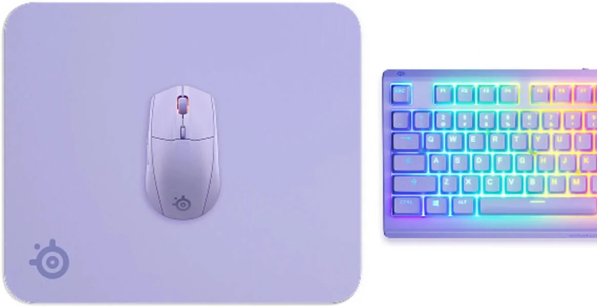 ماوس پد SteelSeries QcK، سایز متوسط (320 x 270 x 2 میلی متر)، پارچه میکرو بافت افسانه ای، پایه لاستیکی ضد لغزش، اسطوخودوس | 63460