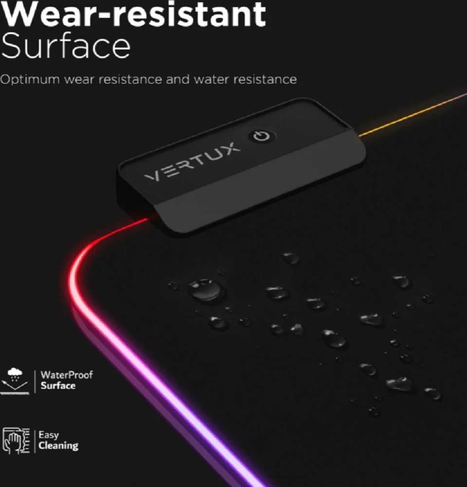 ماوس پد گیمینگ RGB LED ورتکس SwiftPad-XL، اسکرول روان برای غوطه وری در بازی، طول کابل 120 سانتی متر، مشکی | SwiftPad-XL