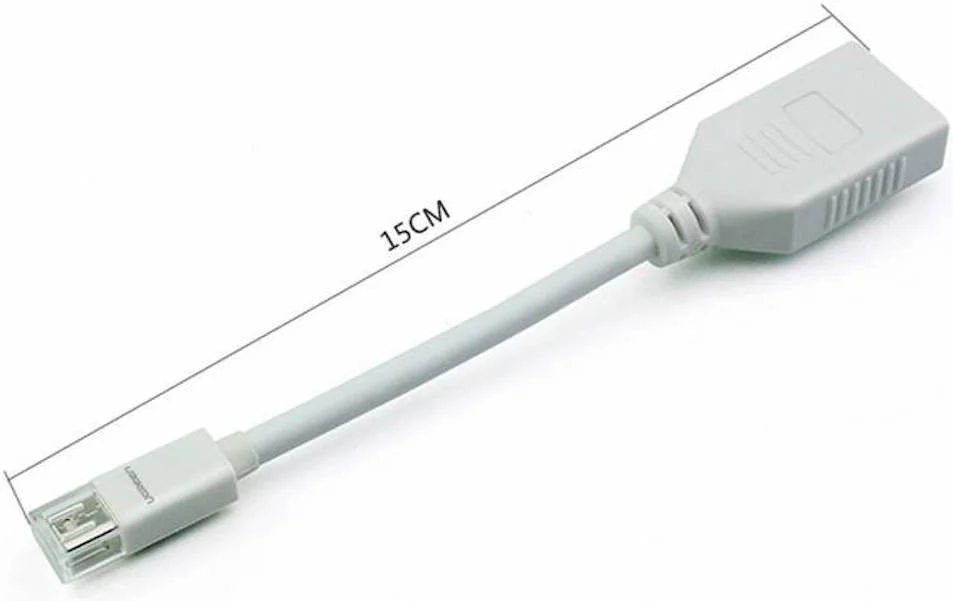 کابل تبدیل Mini DisplayPort نری به DisplayPort مادگی یوگرین مدل 10445، تا 8.64 گیگابیت بر ثانیه، انتقال داده 8b/10b، انتقال پهنای باند کامل 2560x1600p @ 60Hz، طول 0.15 متر/15 سانتی متر، سفید | 10445 کابل تبدیل Mini DisplayPort نری به DisplayPort مادگی یوگرین مدل 10445، تا 8.64 گیگابیت بر ثانیه، انتقال داده 8b/10b، انتقال پهنای باند کامل 2560x1600p @ 60Hz، طول 0.15 متر/15 سانتی متر، سفید | 10445