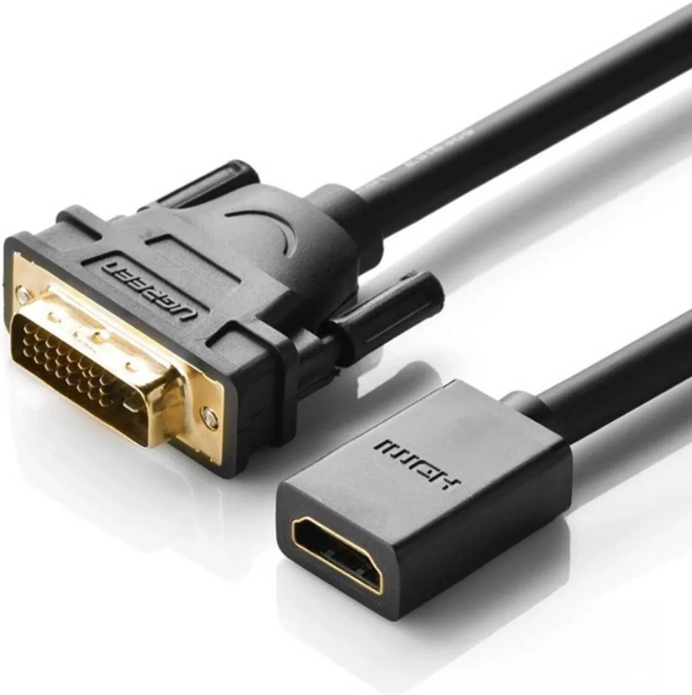 آداپتور کابل نر DVI به ماده HDMI یوگرین 1080P با انتقال داده دو طرفه (22 سانتی متر) | 20118