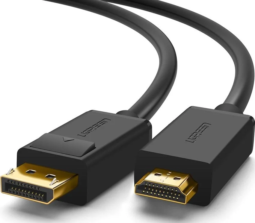کابل یک طرفه UGREEN 4K UHD DP به HDMI، همگام سازی صدا و تصویر، پشتیبانی از 4K 3D Vision، 1080P@60Hz، انتقال پایدار سیگنال، پهنای باند 2.25 گیگابیت بر ثانیه، طول 3 متر، مشکی | 10203
