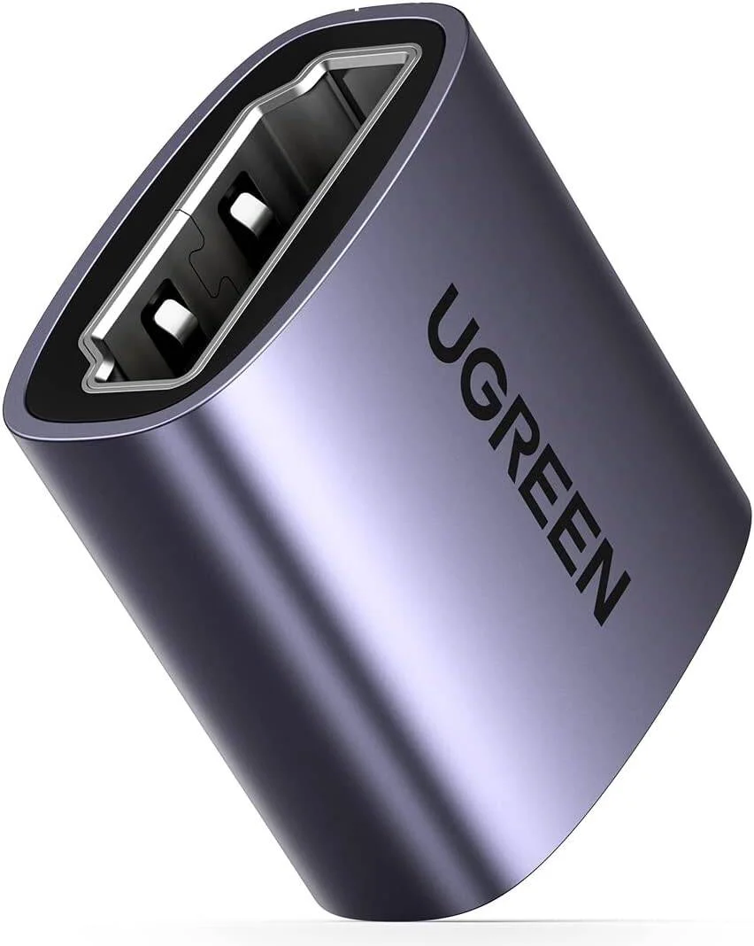 آداپتور افزایش طول HDMI 8K ماده به ماده UGREEN 2.1 با سرعت بالا، پشتیبانی از رزولوشن تا 8K@60Hz، صدای eARC، برای تلویزیون های HD، لپ تاپ ها، مانیتورها، پروژکتورها و کنسول های بازی، خاکستری | 90592