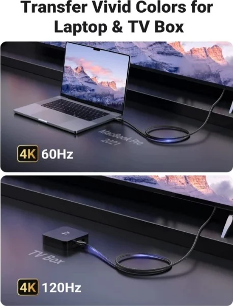 کابل HDMI 2.1 فوق العاده پرسرعت 8K یوگرین، پشتیبانی از 4K@240Hz و 8K@60Hz، پهنای باند 48Gbps، نر به نر با روکش بافته شده، پشتیبانی از 3D و Lip Sync، 48 گیگابیت بر ثانیه، روکش نیکل، طول 3 متر، مشکی | 80404 کابل HDMI 2.1 فوق العاده پرسرعت 8K یوگرین، پشتیبانی از 4K@240Hz و 8K@60Hz، پهنای باند 48Gbps، نر به نر با روکش بافته شده، پشتیبانی از 3D و Lip Sync، 48 گیگابیت بر ثانیه، روکش نیکل، طول 3 متر، مشکی | 80404