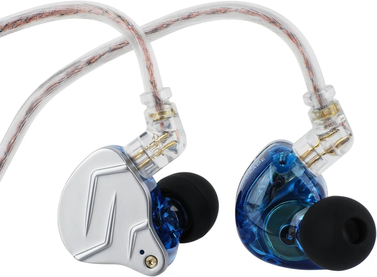 Linsoul KZ ZSN Pro هدفون دوگانه درایور 1BA+1DD هیبریدی فلزی HiFi مانیتور داخل گوشی با کابل 2 پین فرورفته جداشدنی، پنل آلیاژ Zin (با میکروفون، آبی)