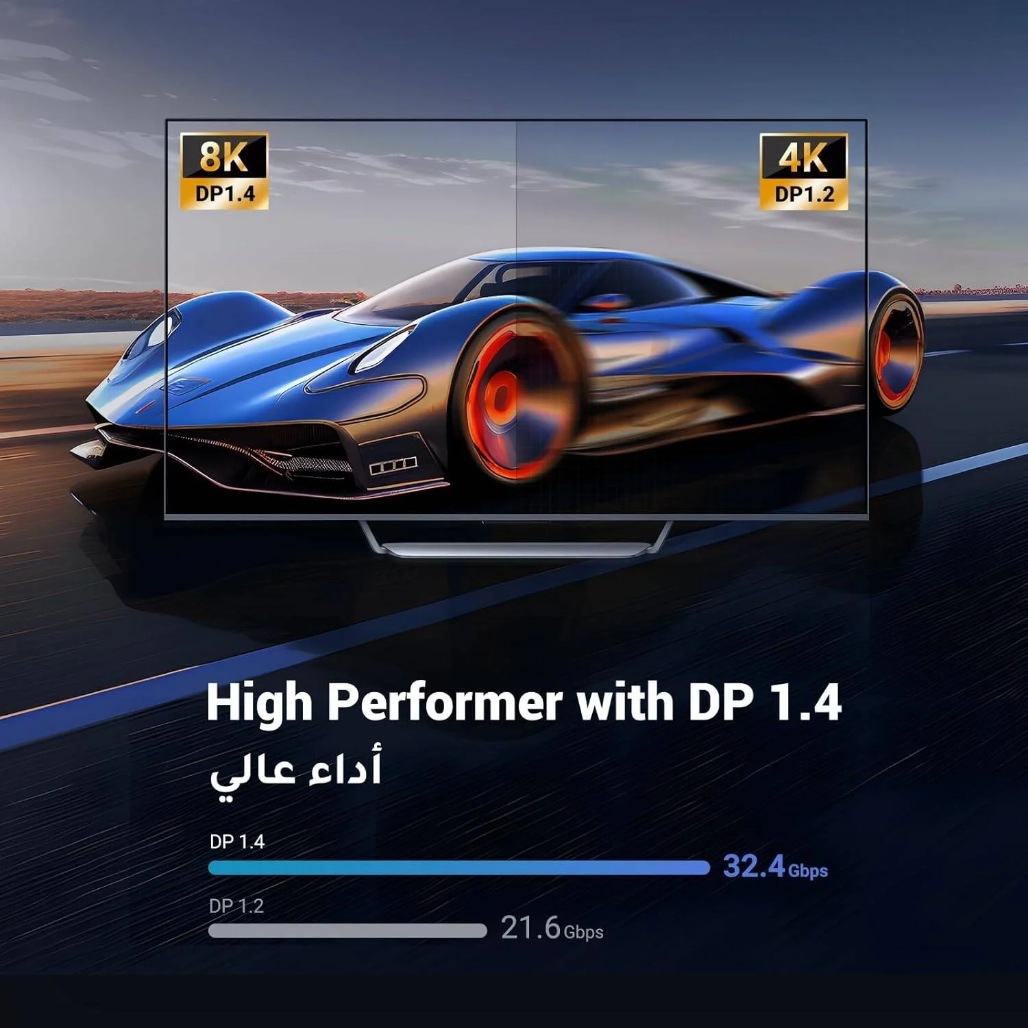 کابل Display Port به Display Port یوگرین، رزولوشن 8k 7680x4320 @ 60Hz، پهنای باند انتقال 32.4Gbps، پشتیبانی از G-Sync/FreeSync، کابل بافته شده نایلونی SPCC Shell، طول کابل 1 متر، مشکی | 80390 کابل Display Port به Display Port یوگرین، رزولوشن 8k 7680x4320 @ 60Hz، پهنای باند انتقال 32.4Gbps، پشتیبانی از G-Sync/FreeSync، کابل بافته شده نایلونی SPCC Shell، طول کابل 1 متر، مشکی | 80390