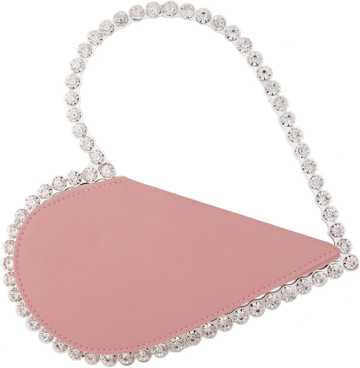 کیف مجلسی زنانه، کیف دستی قلبی شکل نگین دار، مناسب عروسی و مهمانی