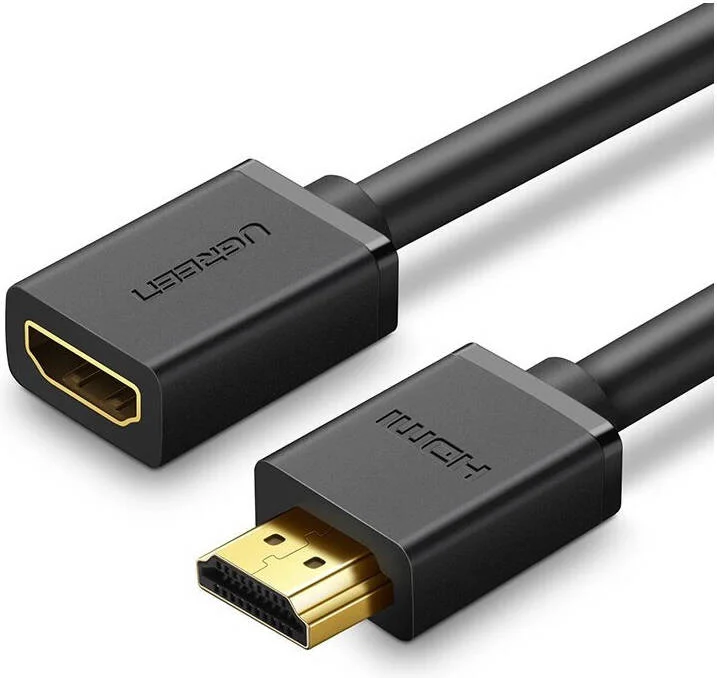 کابل HDMI نر به ماده UGREEN مدل HD107، پشتیبانی از رزولوشن تا 4K x 2K 60Hz، پشتیبانی از استاندارد HDMI Ethernet 1.4v، پهنای باند 10.2 گیگابیت بر ثانیه، پشتیبانی از Full HD و 3D، مشکی | 10141