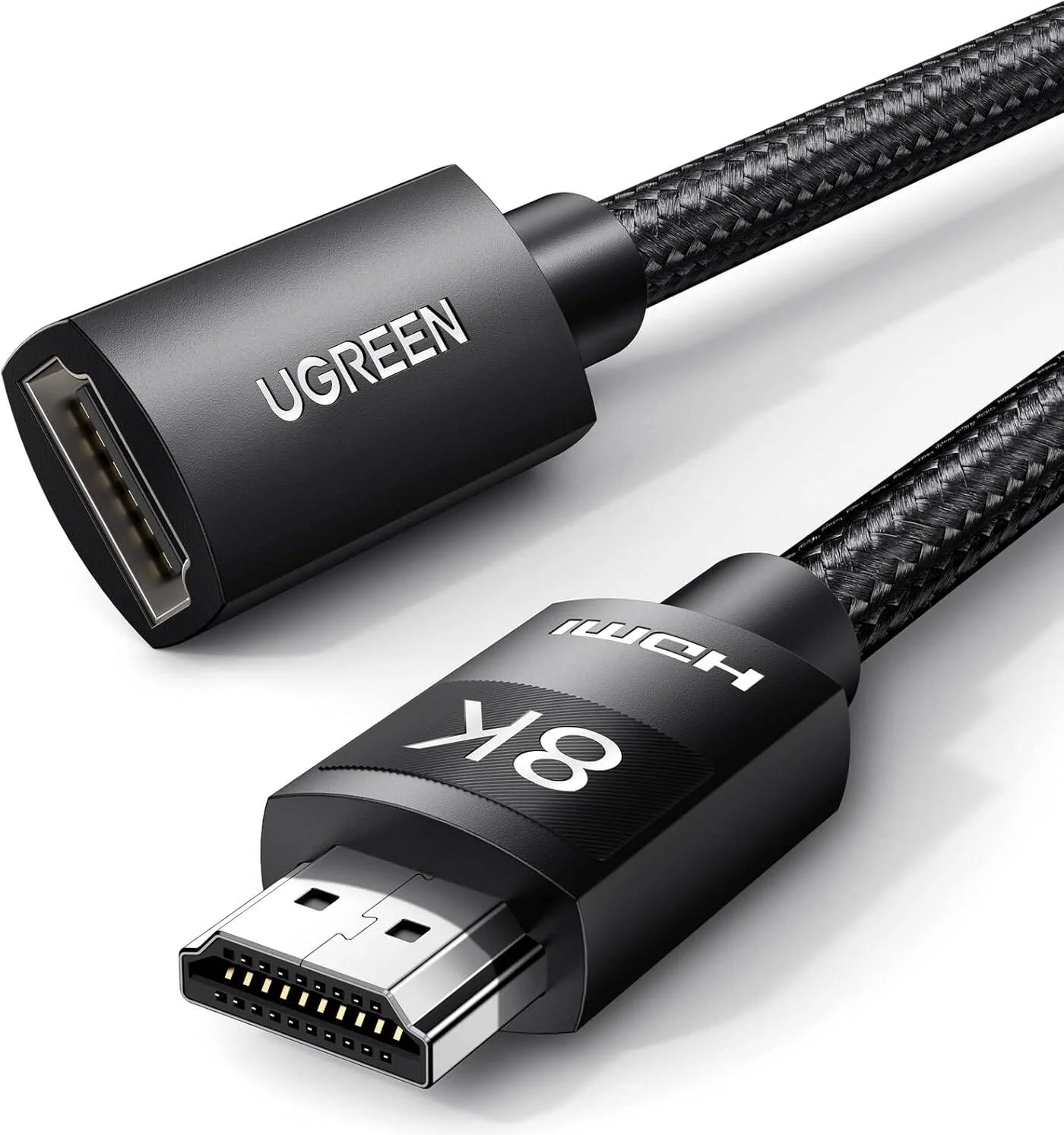 کابل افزایش طول HDMI نر به ماده یوگرین مدل HD151، طول 1 متر، پشتیبانی از 8K@60Hz، 4K، 1080P، 3D، بازگشت صدا، هسته مسی خالص | 40447