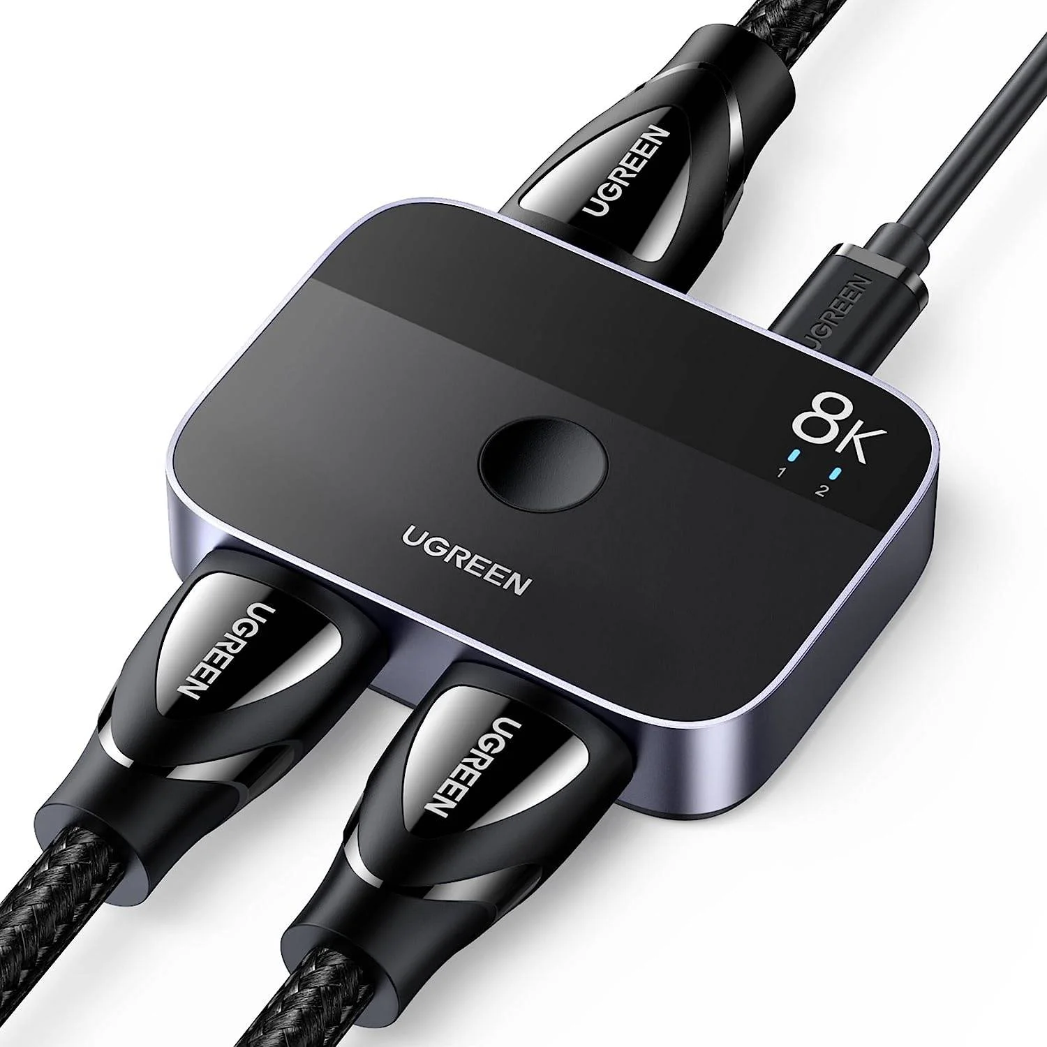 سوییچ HDMI 2.1 دو طرفه UGREEN با رزولوشن 8K@60Hz، اسپلیتر HDMI، 2 ورودی 1 خروجی و 1 ورودی 2 خروجی، سوییچر HDMI با رزولوشن 4K@120Hz، پشتیبانی از 3D/CEC/HDR/Dolby، سازگار با PS5/PS4 / Xbox Apple TV Blu-Ray Player | 90385