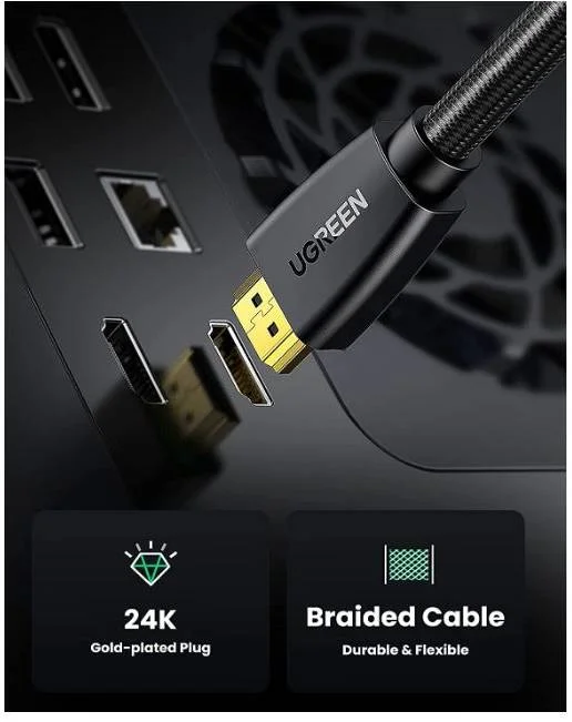 کابل HDMI یوگرین 4K HDMI 2.0 با سرعت بالا 18 گیگابیت بر ثانیه 4K@60Hz سیم ویدیویی HDMI به HDMI، سازگار با مک بوک پرو UHD TV نینتندو سوییچ ایکس باکس / PS5/4 PC لپ تاپ، 1 متری، مشکی | 40408 کابل HDMI یوگرین 4K HDMI 2.0 با سرعت بالا 18 گیگابیت بر ثانیه 4K@60Hz سیم ویدیویی HDMI به HDMI، سازگار با مک بوک پرو UHD TV نینتندو سوییچ ایکس باکس / PS5/4 PC لپ تاپ، 1 متری، مشکی | 40408