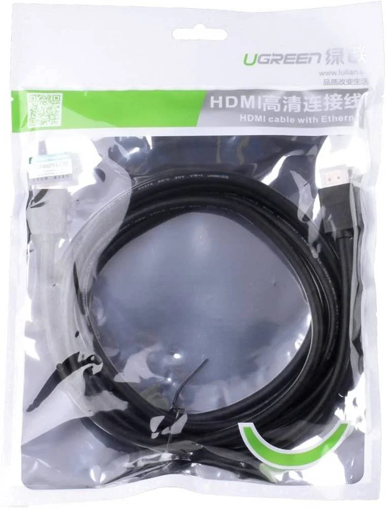 کابل HDMI به HDMI یوگرین، پشتیبانی از رزولوشن 4Kx2K@30Hz، نرخ انتقال داده 10.2Gbps، کانکتورهای روکش طلا، پشتیبانی از 3D، 4K، Full HD، HDCP، Ethernet، طول کابل 25 متر، مشکی | 10113 کابل HDMI به HDMI یوگرین، پشتیبانی از رزولوشن 4Kx2K@30Hz، نرخ انتقال داده 10.2Gbps، کانکتورهای روکش طلا، پشتیبانی از 3D، 4K، Full HD، HDCP، Ethernet، طول کابل 25 متر، مشکی | 10113