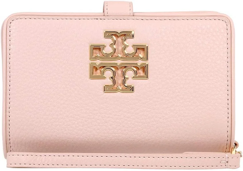 کیف پول موبایل توری برچ مدل Britten با بند مچی و دکمه فشاری، سایز One Size، رنگ بلوطی روشن کیف پول موبایل توری برچ مدل Britten با بند مچی و دکمه فشاری، سایز One Size، رنگ بلوطی روشن