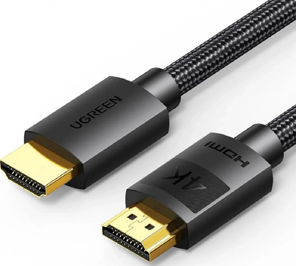 کابل HDMI به HDMI نر یوگرین، پشتیبانی از رزولوشن 4K@30Hz، نرخ انتقال 10.2 گیگابیت بر ثانیه با پشتیبانی از اترنت، کانکتور روکش طلا، کابل بافته شده، طول کابل 10 متر، مشکی | 40104