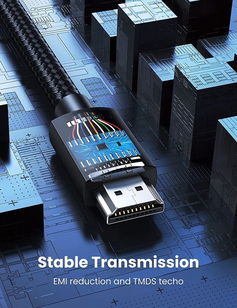 کابل HDMI به HDMI نر یوگرین، پشتیبانی از رزولوشن 4K@30Hz، نرخ انتقال 10.2 گیگابیت بر ثانیه با پشتیبانی از اترنت، کانکتور روکش طلا، کابل بافته شده، طول کابل 10 متر، مشکی | 40104 کابل HDMI به HDMI نر یوگرین، پشتیبانی از رزولوشن 4K@30Hz، نرخ انتقال 10.2 گیگابیت بر ثانیه با پشتیبانی از اترنت، کانکتور روکش طلا، کابل بافته شده، طول کابل 10 متر، مشکی | 40104