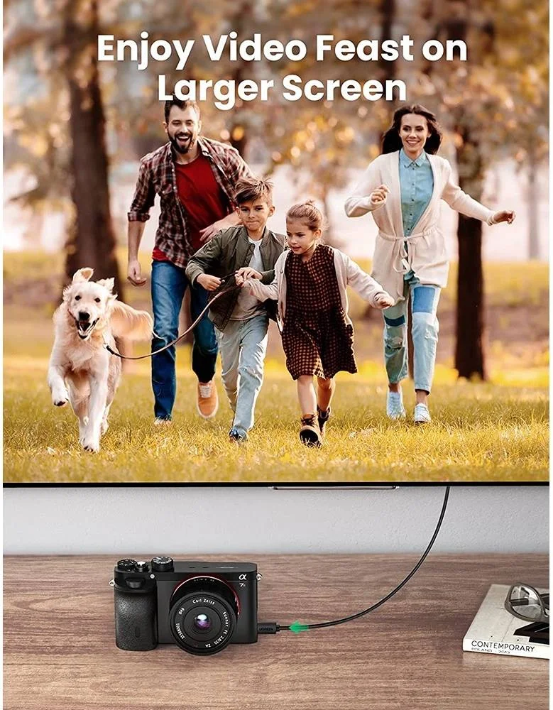 کابل تبدیل میکرو HDMI به HDMI یوگرین مدل HD127، کابل HDMI نر به نر سرعت بالا، پشتیبانی از 3D 4K 60Hz 1080P Audio Return، کانکتورهای روکش طلا، طول کابل 2 متر، مشکی | 30103