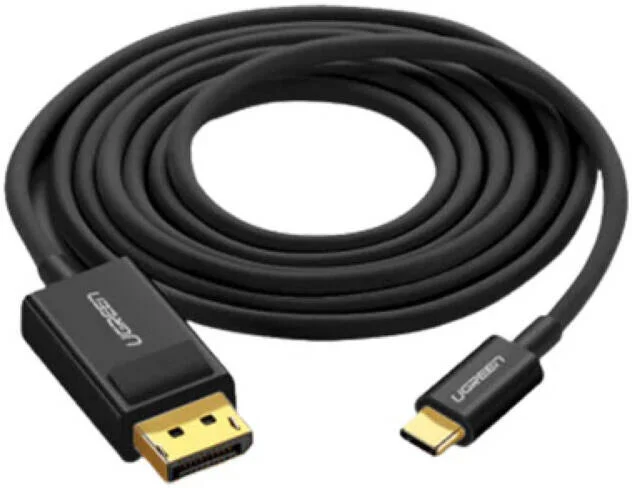 کابل تبدیل USB-C به DisplayPort یوگرین مدل MM139، رزولوشن 4K@30Hz، انتقال صدا و تصویر برای کامپیوتر، لپ تاپ و مانیتور، طول 1.5 متر، کانکتورهای روکش طلا، بدون نیاز به نصب، مشکی | 50994