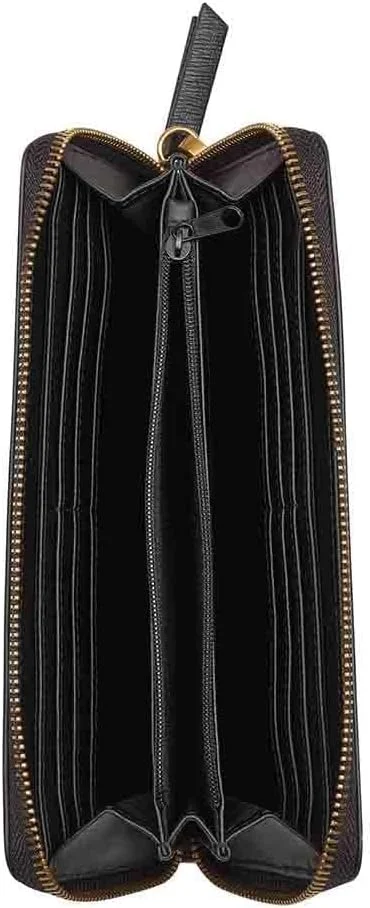 کیف پول مچی ناین وست مدل Grid 9 با زیپ سراسری - مشکی