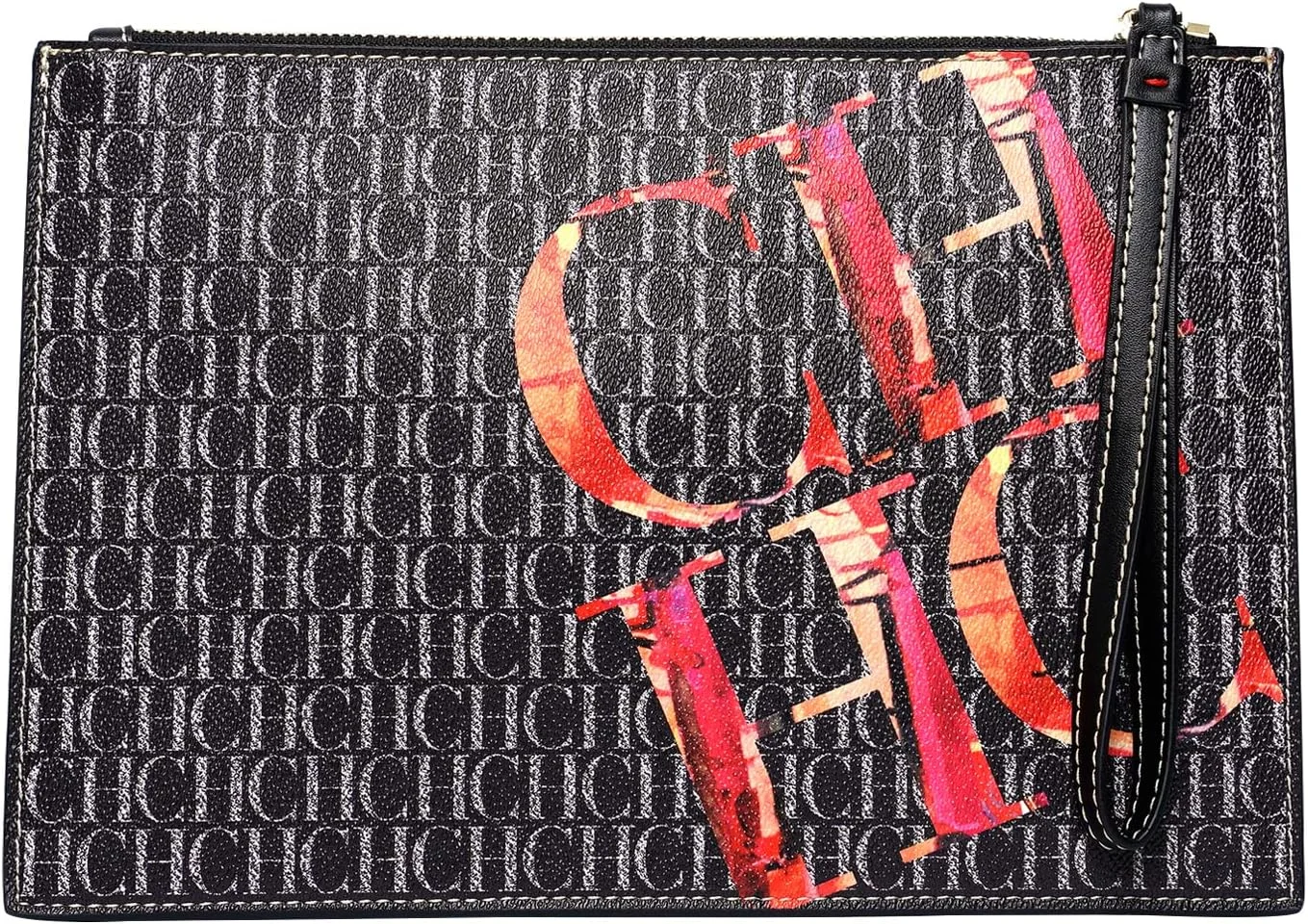 کیف پول کلاچ مچی چرم زنانه CHCH، کیف بزرگ و نرم با زیپ طلایی و بند (مشکی) کیف پول کلاچ مچی چرم زنانه CHCH، کیف بزرگ و نرم با زیپ طلایی و بند (مشکی)