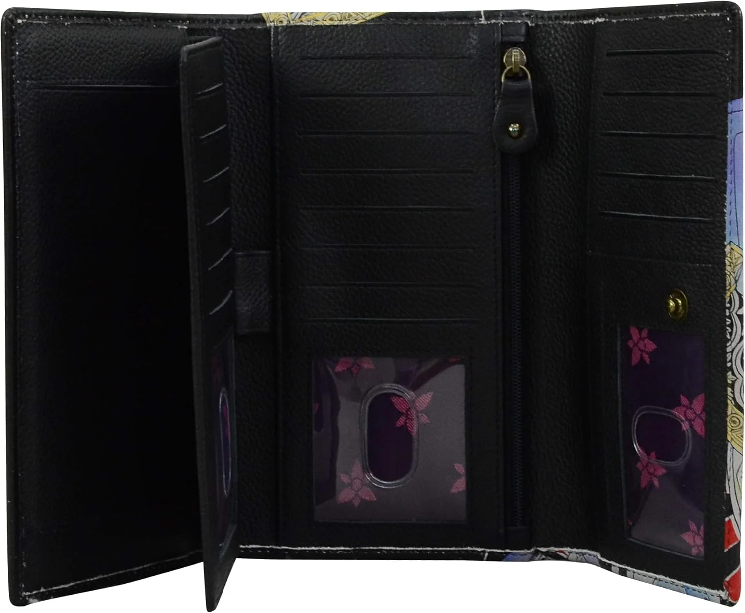 کیف پول کلاچ چرمی اصل دست‌ساز و دست‌نقاشی شده زنانه آنوشکا با محافظ RFID