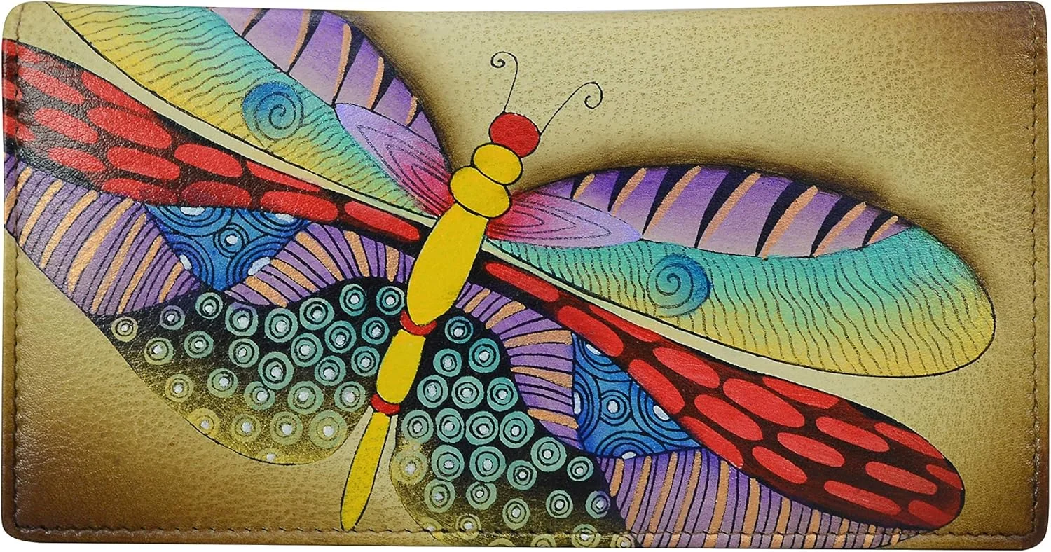 کیف پول کلاچ چرمی زنانه آنا بای آنوشکا - گل صد تومانی بنفش