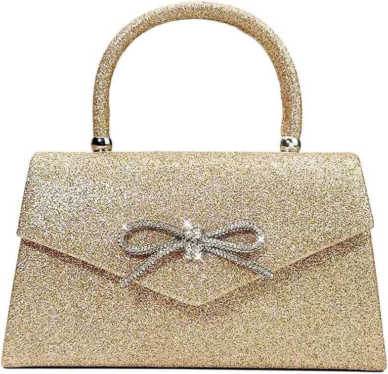 کیف مجلسی زنانه، کیف کلاچ نگین دار درخشان، ایده آل برای مهمانی ها و لباس های کوکتل، گزینه هدیه لوکس، طراحی جمع و جور و در عین حال جادار