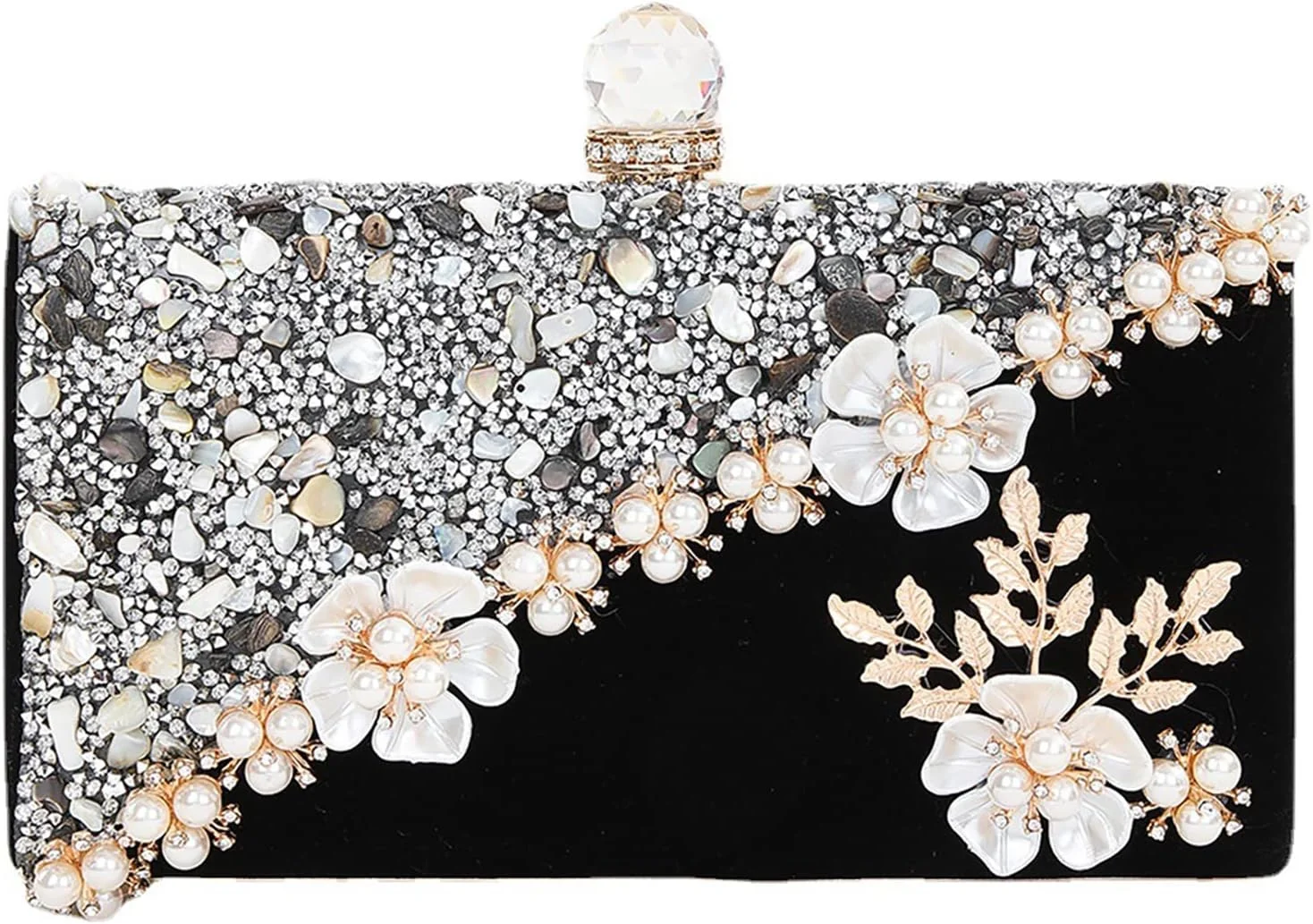 کیف دستی مجلسی زنانه آرابست با طرح گل های رنگارنگ، مناسب عروسی، مهمانی و کوکتل