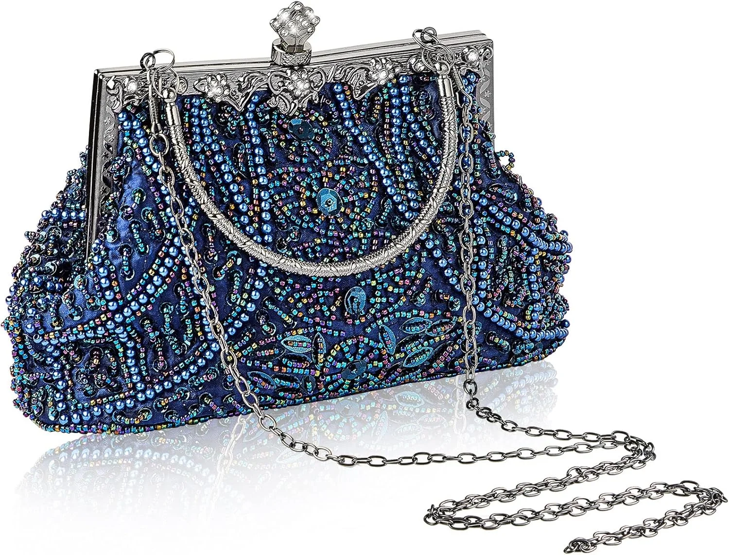 کیف دستی مجلسی زنانه مدل Flapper با تزیینات مهره ای، مناسب مهمانی های رسمی و عروسی، اکسسوری های دهه 1920