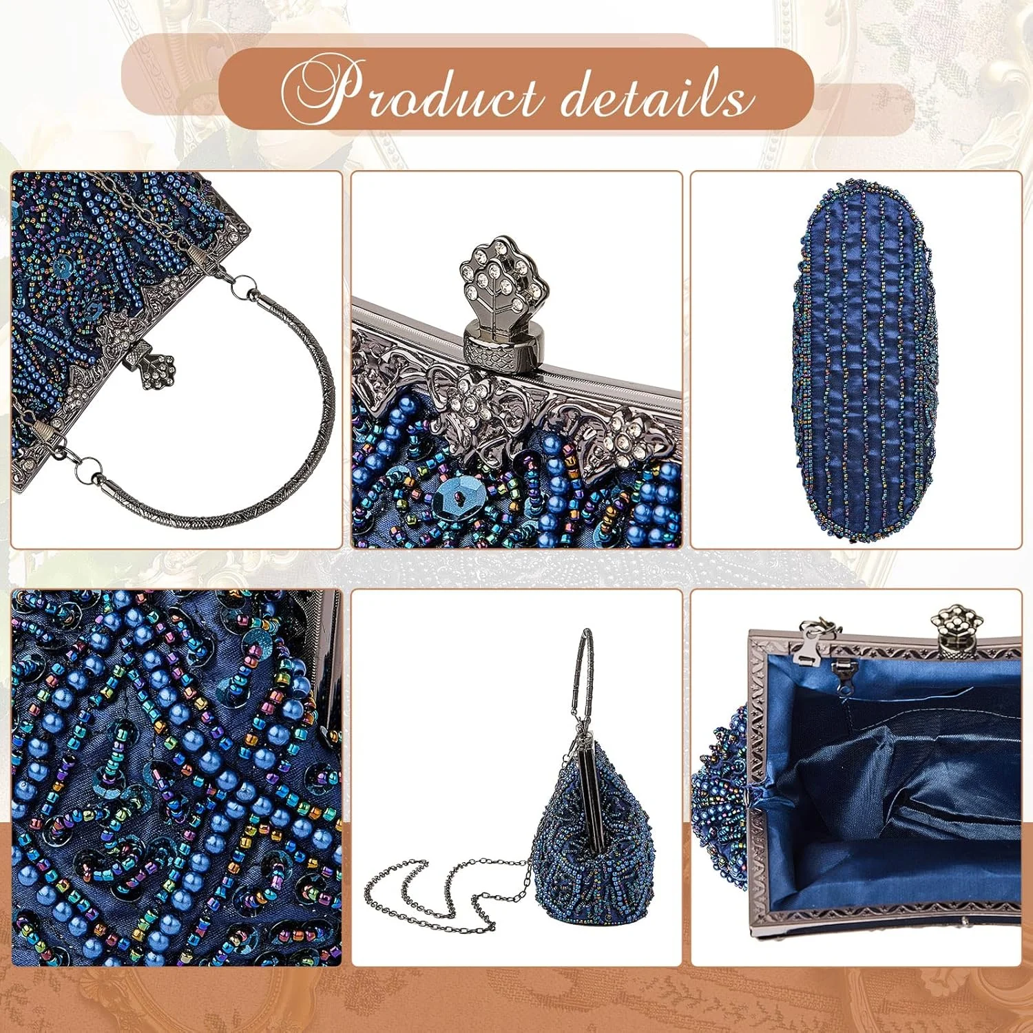 کیف دستی مجلسی زنانه مدل Flapper با تزیینات مهره ای، مناسب مهمانی های رسمی و عروسی، اکسسوری های دهه 1920 کیف دستی مجلسی زنانه مدل Flapper با تزیینات مهره ای، مناسب مهمانی های رسمی و عروسی، اکسسوری های دهه 1920