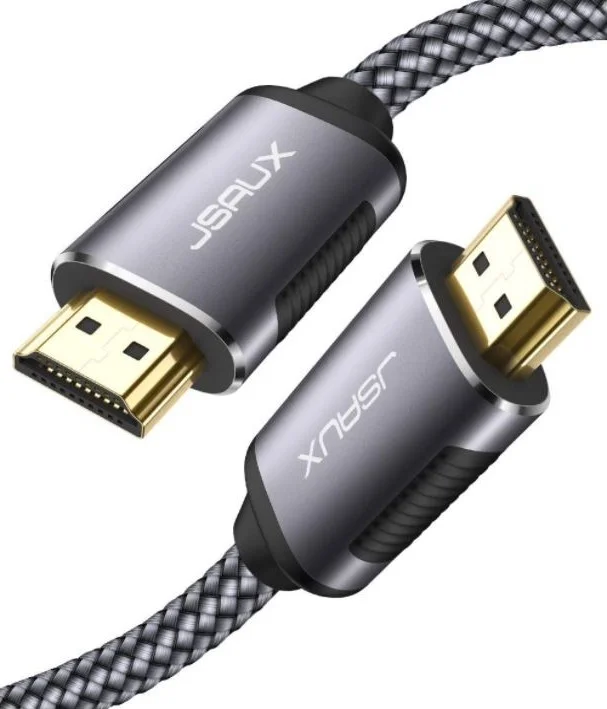 کابل HDMI 4K طول 2 متر، کابل HDMI 2.0 پرسرعت JSAUX با روکش طلا و روکش بافته شده، سازگار با اترنت/کانال بازگشت صدا، ویدئو با کیفیت 60 هرتز UHD 2160p، HD 1080p، 3D Xbox PlayStation PS3/4 (خاکستری)