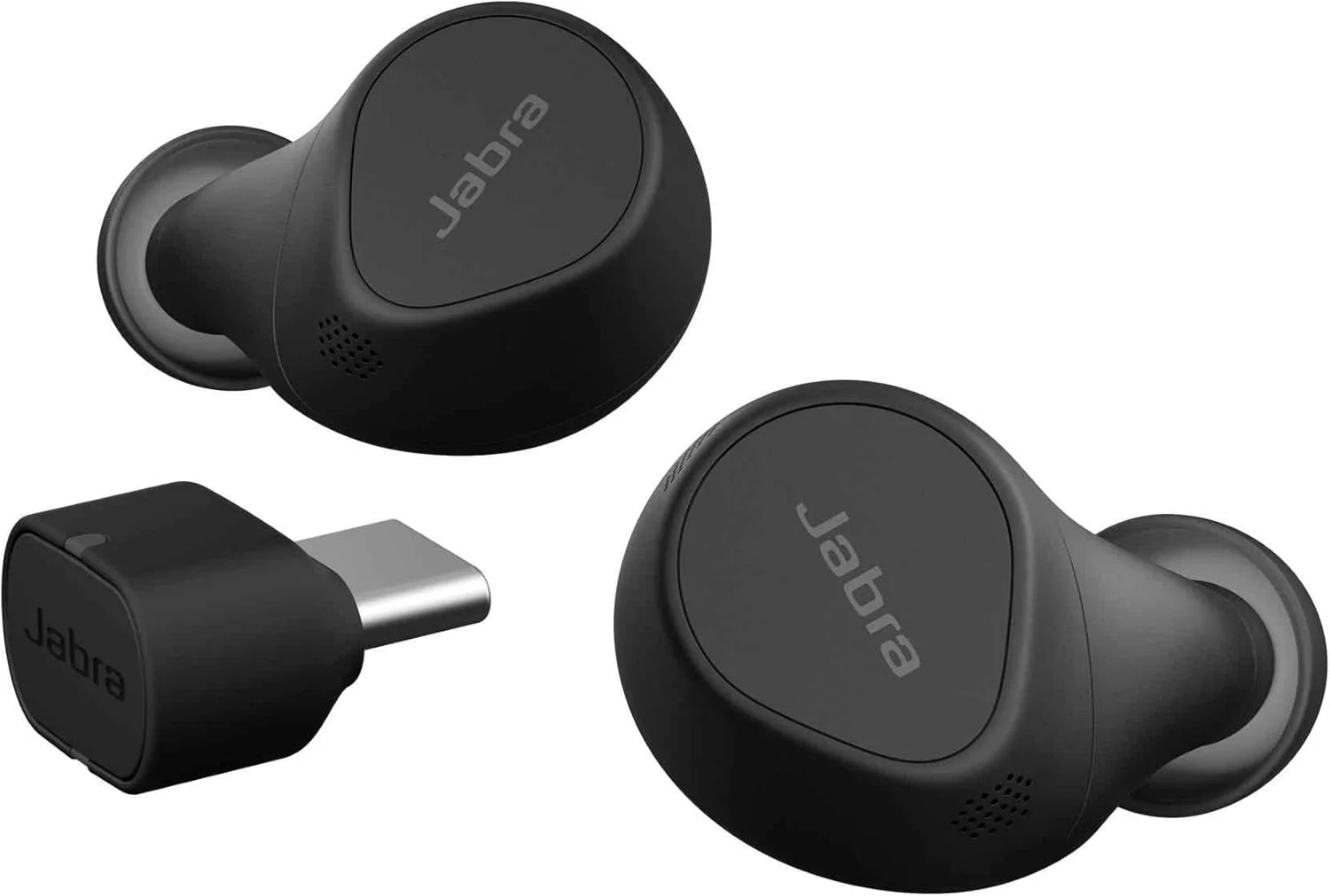 هدفون بی‌سیم بلوتوثی داخل گوشی Jabra Evolve2 Buds، حذف نویز فعال (ANC) و فناوری صوتی MultiSensor با 4 میکروفون - دارای تاییدیه Microsoft Teams، سازگار با سایر برنامه‌های جلسه - مشکی