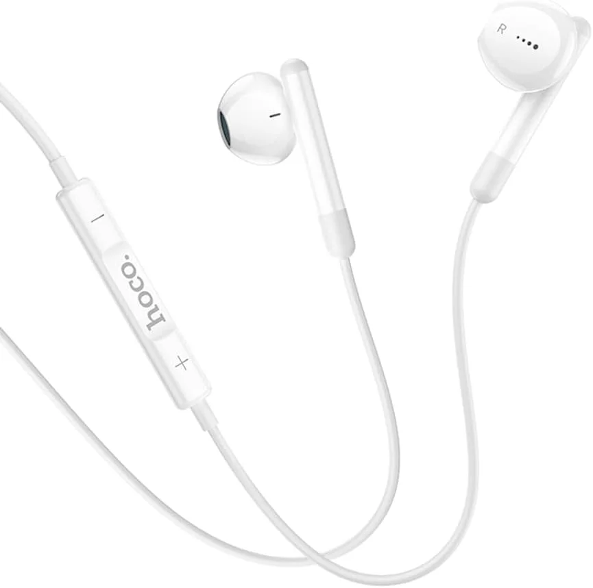 هندزفری سیمی دیجیتال Hoco M93 Small - Joy با میکروفون، رابط: Type-C، طول کابل: 1.2 متر، سازگار با رابط Type-C هوآوی، شیائومی، وان پلاس، آیپد پرو/آیپد ایر، سفید