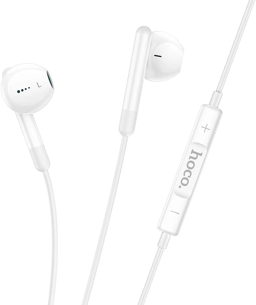 هندزفری سیمی دیجیتال Hoco M93 Small - Joy با میکروفون، رابط: Type-C، طول کابل: 1.2 متر، سازگار با رابط Type-C هوآوی، شیائومی، وان پلاس، آیپد پرو/آیپد ایر، سفید
