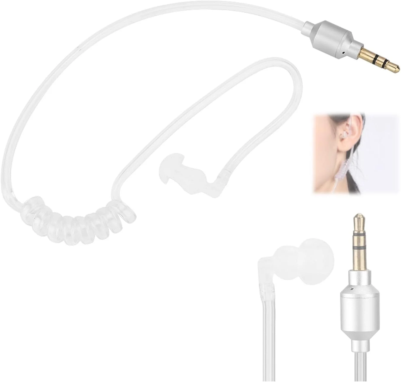 هدفون سیمی 3.5 میلی‌متری، هدفون ضد تشعشع با لوله هوا، گوشی استریو داخل گوشی با قابلیت حذف نویز، گوشی تکی برای موبایل، مناسب رانندگی و ورزش