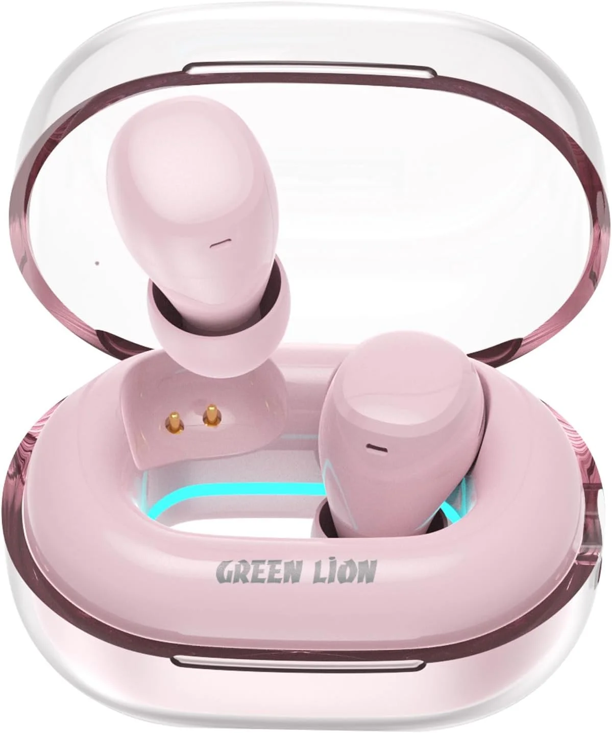 هدفون بی سیم واقعی گرین لاین DENVER، صدای HiFi، (12 ساعت پخش) میکروفون داخلی، کنترل لمسی و دستیار صوتی، گوشی ضد آب IPX4 برای آیفون، تلفن های اندرویدی، لپ تاپ، ورزش (صورتی)