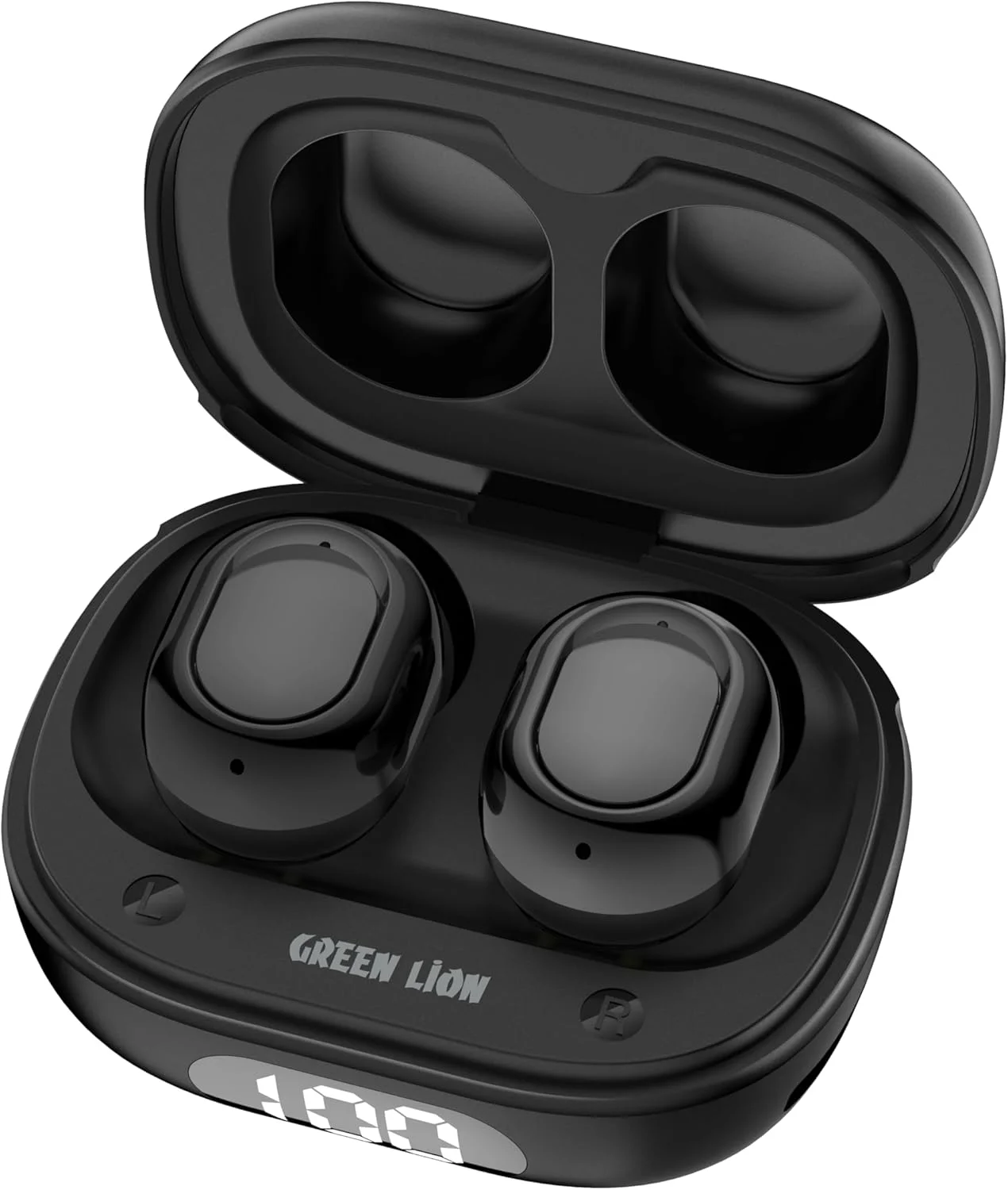 هدفون بی سیم Green Lion Mittersill، بلوتوث 5.4 با میکروفون دوگانه ENC برای تماس های شفاف، ضد آب IPX5، 6 ساعت پخش موسیقی و جعبه شارژ با نمایشگر دیجیتال (مشکی) هدفون بی سیم Green Lion Mittersill، بلوتوث 5.4 با میکروفون دوگانه ENC برای تماس های شفاف، ضد آب IPX5، 6 ساعت پخش موسیقی و جعبه شارژ با نمایشگر دیجیتال (مشکی)
