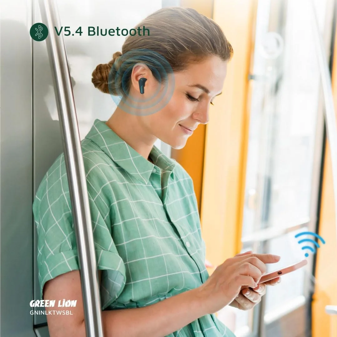 هدفون بی سیم Green Lion Interlaken، هدفون بلوتوث 5.4 با میکروفون دوگانه ENC برای تماس های شفاف، 7 ساعت پخش، IPX5 ضد آب و چراغ های تنفسی (آبی) هدفون بی سیم Green Lion Interlaken، هدفون بلوتوث 5.4 با میکروفون دوگانه ENC برای تماس های شفاف، 7 ساعت پخش، IPX5 ضد آب و چراغ های تنفسی (آبی)