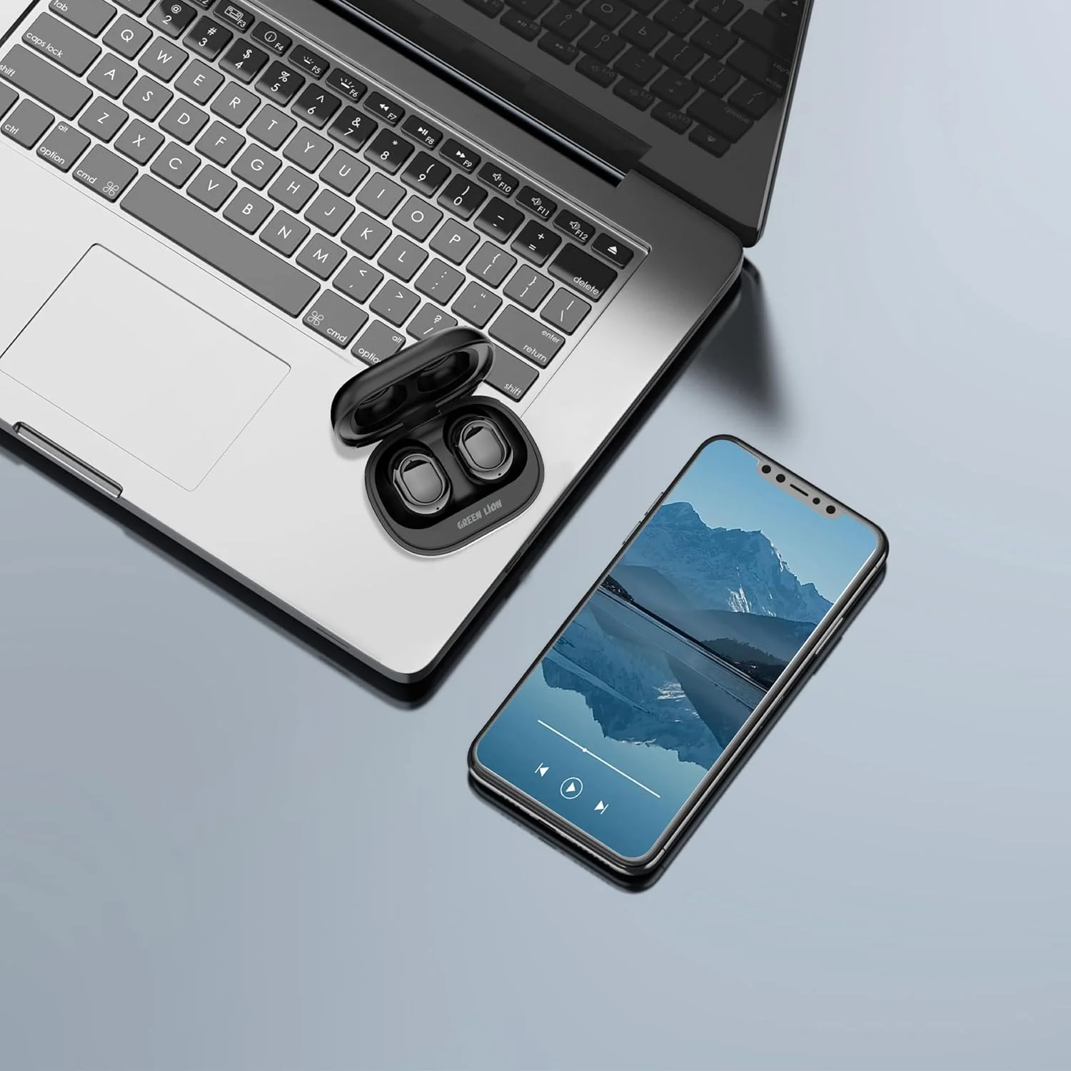 هدفون بی سیم Green Lion Mittersill، بلوتوث 5.4 با میکروفون دوگانه ENC برای تماس های شفاف، ضد آب IPX5، 6 ساعت پخش موسیقی و جعبه شارژ با نمایشگر دیجیتال (مشکی) هدفون بی سیم Green Lion Mittersill، بلوتوث 5.4 با میکروفون دوگانه ENC برای تماس های شفاف، ضد آب IPX5، 6 ساعت پخش موسیقی و جعبه شارژ با نمایشگر دیجیتال (مشکی)