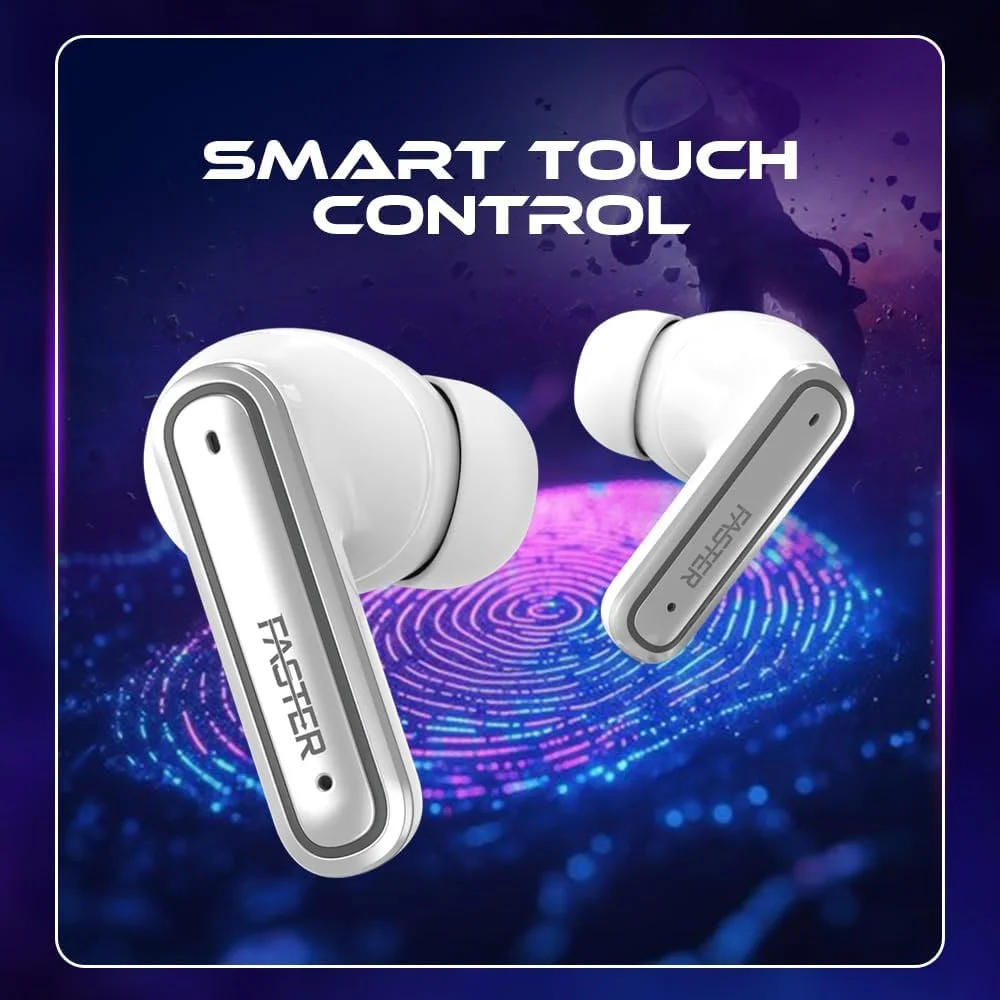 هدفون های بی سیم بلوتوثی Faster QuestX 5.3 - گوشی های داخل گوشی با درایورهای 10 میلی متری، 36 ساعت پخش، میکروفون حذف نویز، بیس عمیق، ضد آب IPX4، کنترل لمسی، برای آیفون، اندروید، لپ تاپ (سفید) هدفون های بی سیم بلوتوثی Faster QuestX 5.3 - گوشی های داخل گوشی با درایورهای 10 میلی متری، 36 ساعت پخش، میکروفون حذف نویز، بیس عمیق، ضد آب IPX4، کنترل لمسی، برای آیفون، اندروید، لپ تاپ (سفید)
