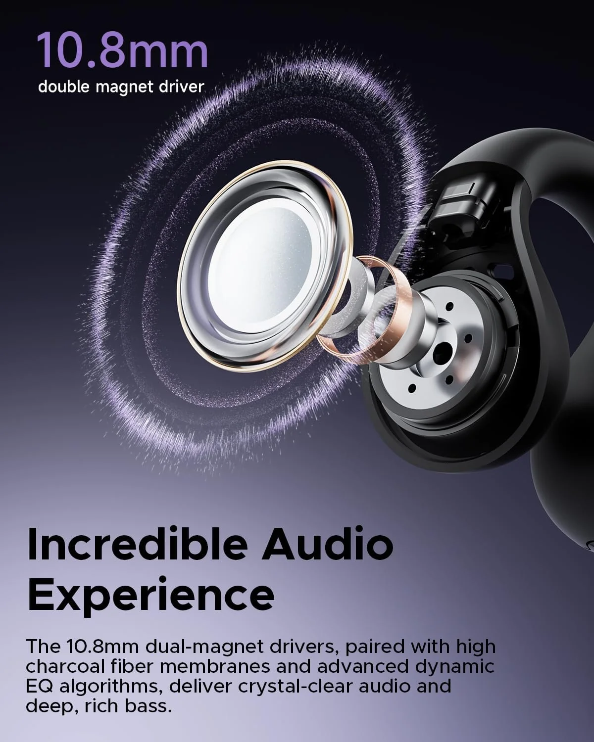 هدفون های بی سیم TRUEFREE B1، هدفون های گیره ای، هدفون های گوش باز با بلوتوث 5.4، صدای فضایی، درایور مغناطیسی دوگانه 10.8 میلی متری، 25 ساعت پخش، تماس های شفاف، اتصال چند نقطه ای، برنامه قابل تنظیم هدفون های بی سیم TRUEFREE B1، هدفون های گیره ای، هدفون های گوش باز با بلوتوث 5.4، صدای فضایی، درایور مغناطیسی دوگانه 10.8 میلی متری، 25 ساعت پخش، تماس های شفاف، اتصال چند نقطه ای، برنامه قابل تنظیم