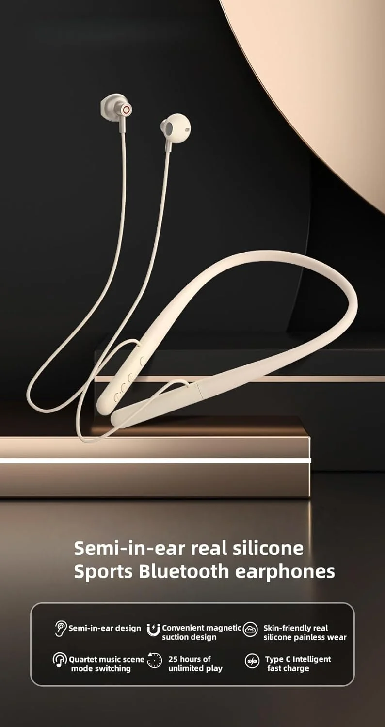 هدفون گردنی، هدفون بلوتوثی، هدفون بلوتوث، هدفون بلوتوثی ورزشی، هدفون گردنی نیمه داخل گوشی، جنس سیلیکونی، 25 ساعت زمان پخش موسیقی، حالت موسیقی کوارتت. (مشکی) هدفون گردنی، هدفون بلوتوثی، هدفون بلوتوث، هدفون بلوتوثی ورزشی، هدفون گردنی نیمه داخل گوشی، جنس سیلیکونی، 25 ساعت زمان پخش موسیقی، حالت موسیقی کوارتت. (مشکی)