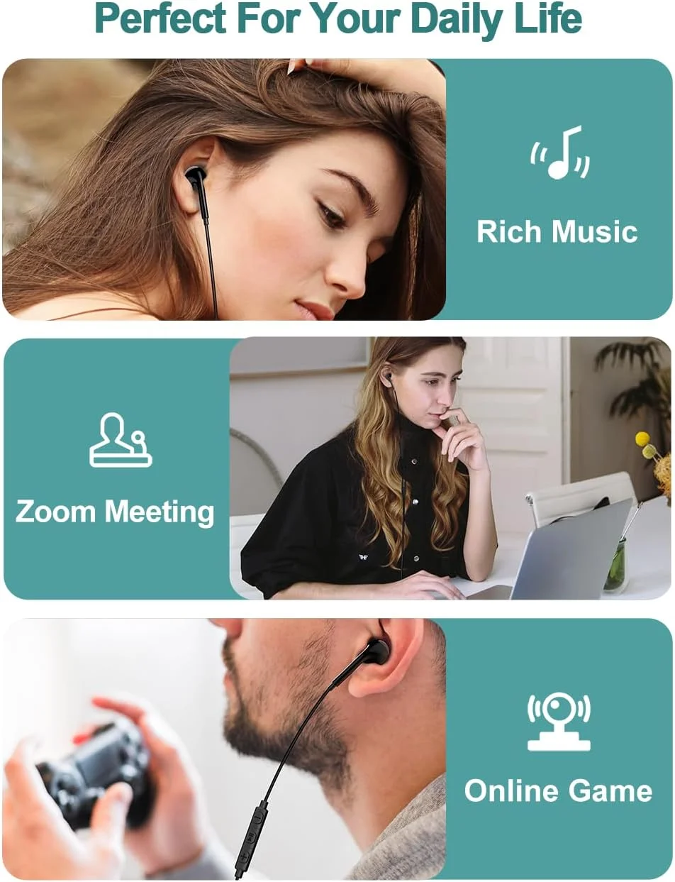 هدفون سیمی USB دوکابل، هدفون USB با میکروفون برای کامپیوتر/ PS4/ PS5، هدست استریو داخل گوشی 6 فوتی با کنترل صدا برای پخش زنده اداری و بازی هدفون سیمی USB دوکابل، هدفون USB با میکروفون برای کامپیوتر/ PS4/ PS5، هدست استریو داخل گوشی 6 فوتی با کنترل صدا برای پخش زنده اداری و بازی