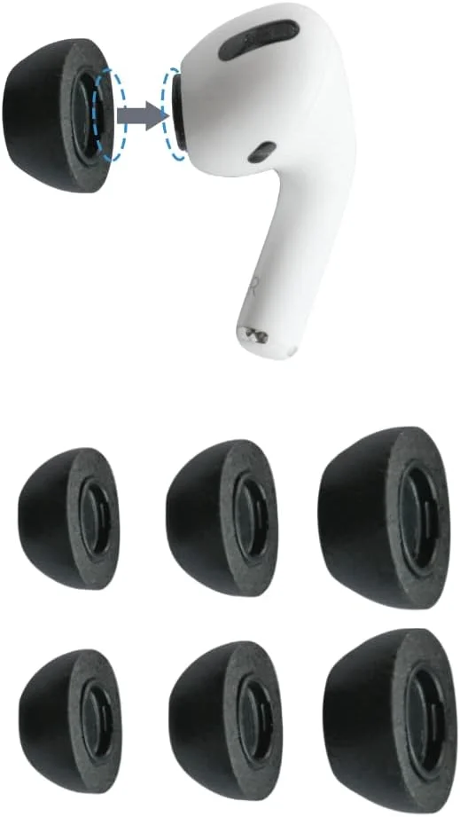 سَری فومی هدفون Comply برای Apple AirPods Pro، برای هدفونهای راحت با قابلیت حذف نویز که به راحتی متصل شده و در جای خود ثابت میمانند (سایزهای مختلف S/M/L، 3 جفت)، بیسیم سَری فومی هدفون Comply برای Apple AirPods Pro، برای هدفونهای راحت با قابلیت حذف نویز که به راحتی متصل شده و در جای خود ثابت میمانند (سایزهای مختلف S/M/L، 3 جفت)، بیسیم