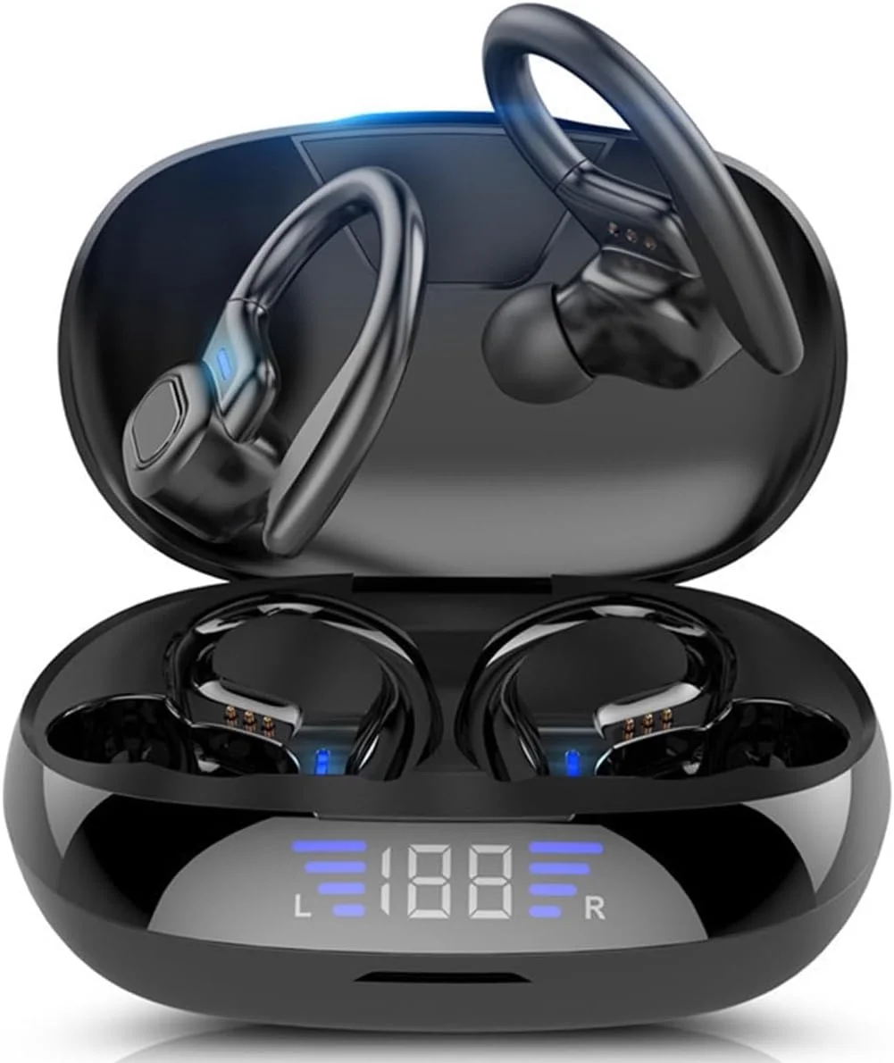 هدفون بیسیم، هدفون بلوتوثی 5.3 داخل گوشی، هدفون ورزشی بیسیم با قلاب گوشی، کنترل لمسی HiFi استریو بیس عمیق حذف نویز میکروفون IP7 ضد آب برای ورزش، باشگاه و دویدن. هدفون بیسیم، هدفون بلوتوثی 5.3 داخل گوشی، هدفون ورزشی بیسیم با قلاب گوشی، کنترل لمسی HiFi استریو بیس عمیق حذف نویز میکروفون IP7 ضد آب برای ورزش، باشگاه و دویدن.